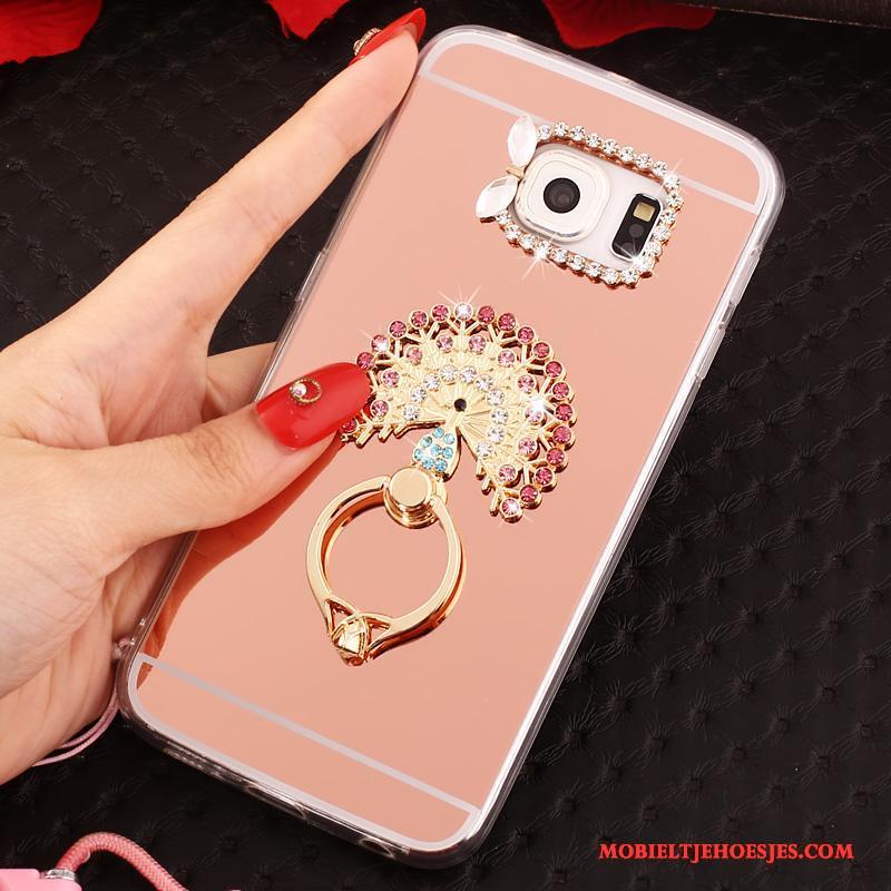 Samsung Galaxy S6 Edge Hoesje Rood Ring Hanger Scheppend Ster Bescherming Hoes