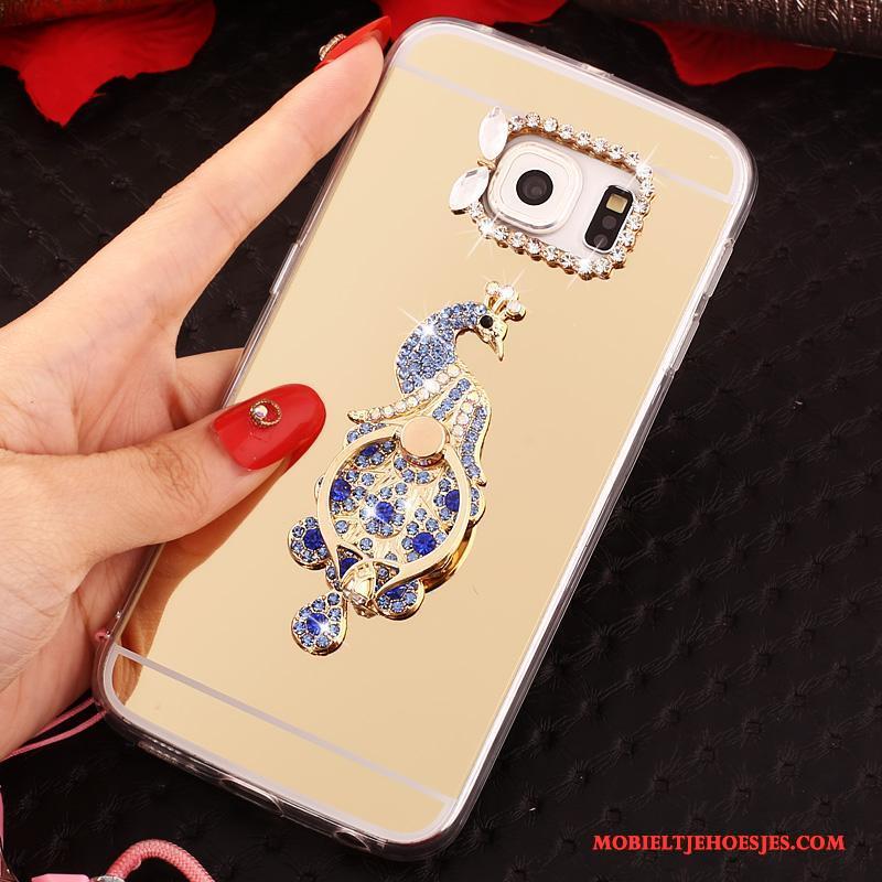 Samsung Galaxy S6 Edge Hoesje Rood Ring Hanger Scheppend Ster Bescherming Hoes