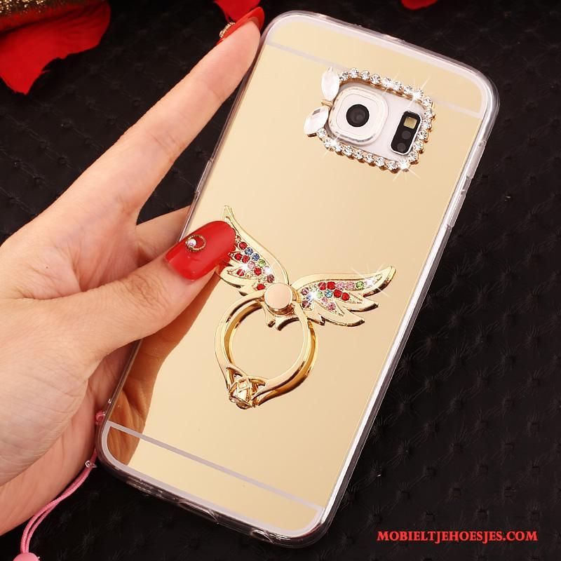 Samsung Galaxy S6 Edge Hoesje Rood Ring Hanger Scheppend Ster Bescherming Hoes