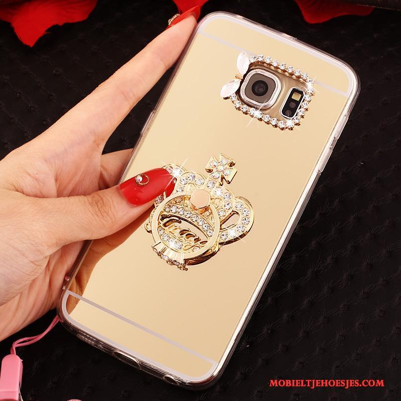 Samsung Galaxy S6 Edge Hoesje Rood Ring Hanger Scheppend Ster Bescherming Hoes