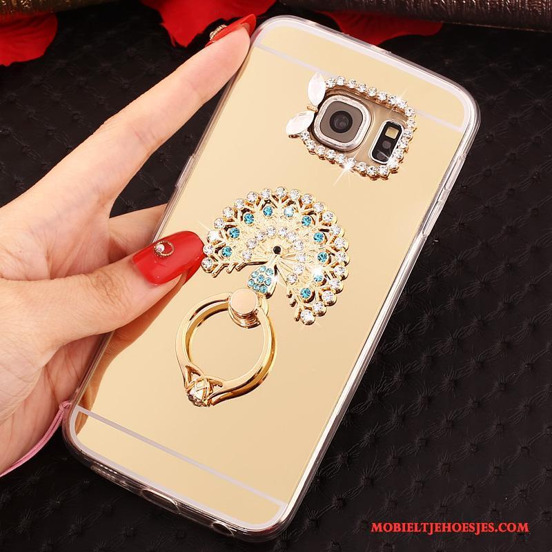 Samsung Galaxy S6 Edge Hoesje Rood Ring Hanger Scheppend Ster Bescherming Hoes