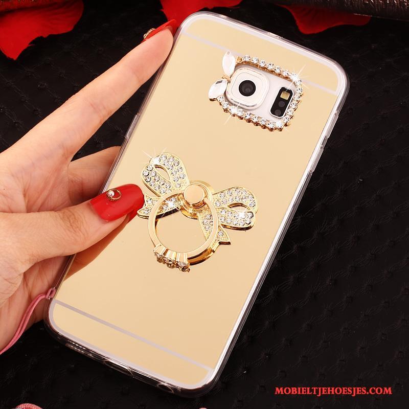 Samsung Galaxy S6 Edge Hoesje Rood Ring Hanger Scheppend Ster Bescherming Hoes