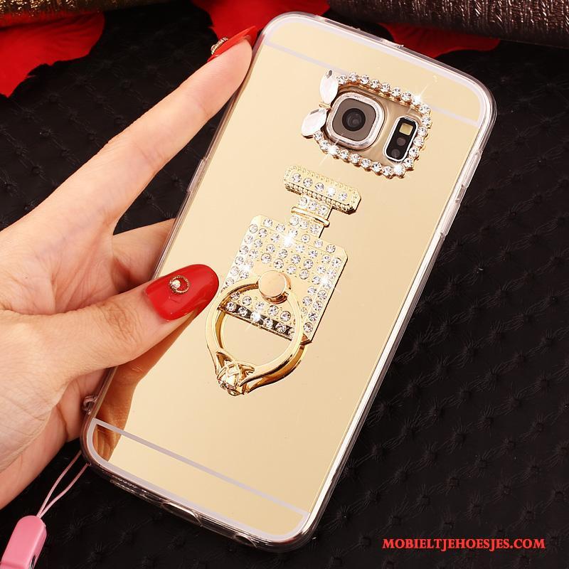 Samsung Galaxy S6 Edge Hoesje Rood Ring Hanger Scheppend Ster Bescherming Hoes