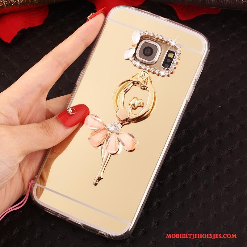 Samsung Galaxy S6 Edge Hoesje Rood Ring Hanger Scheppend Ster Bescherming Hoes