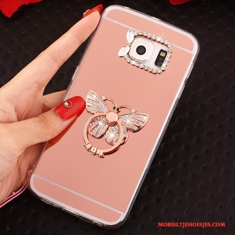 Samsung Galaxy S6 Edge Hoesje Rood Ring Hanger Scheppend Ster Bescherming Hoes