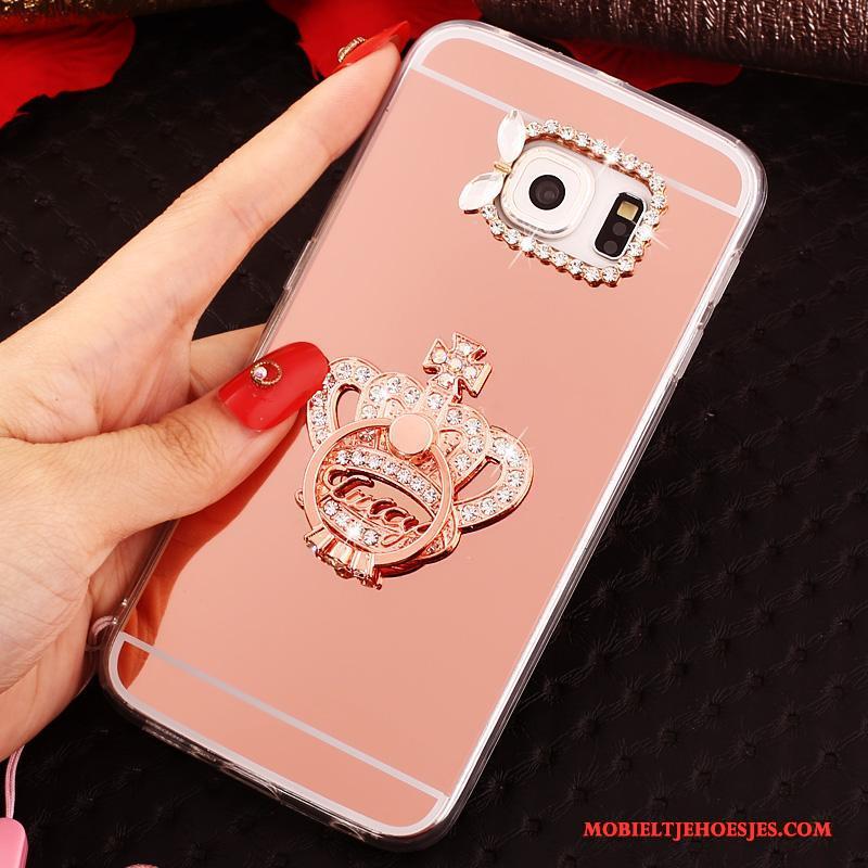 Samsung Galaxy S6 Edge Hoesje Rood Ring Hanger Scheppend Ster Bescherming Hoes