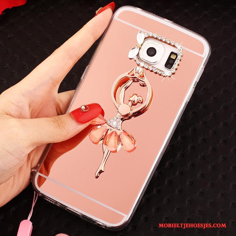 Samsung Galaxy S6 Edge Hoesje Rood Ring Hanger Scheppend Ster Bescherming Hoes