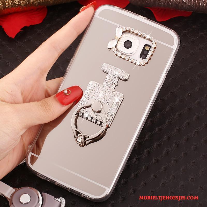 Samsung Galaxy S6 Edge Hoesje Rood Ring Hanger Scheppend Ster Bescherming Hoes