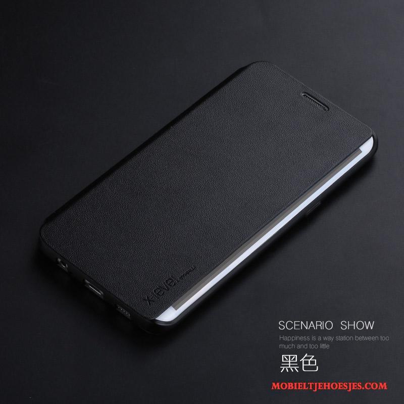 Samsung Galaxy S6 Edge + Hoesje Telefoon Folio Leren Etui Bescherming Ster Rood All Inclusive