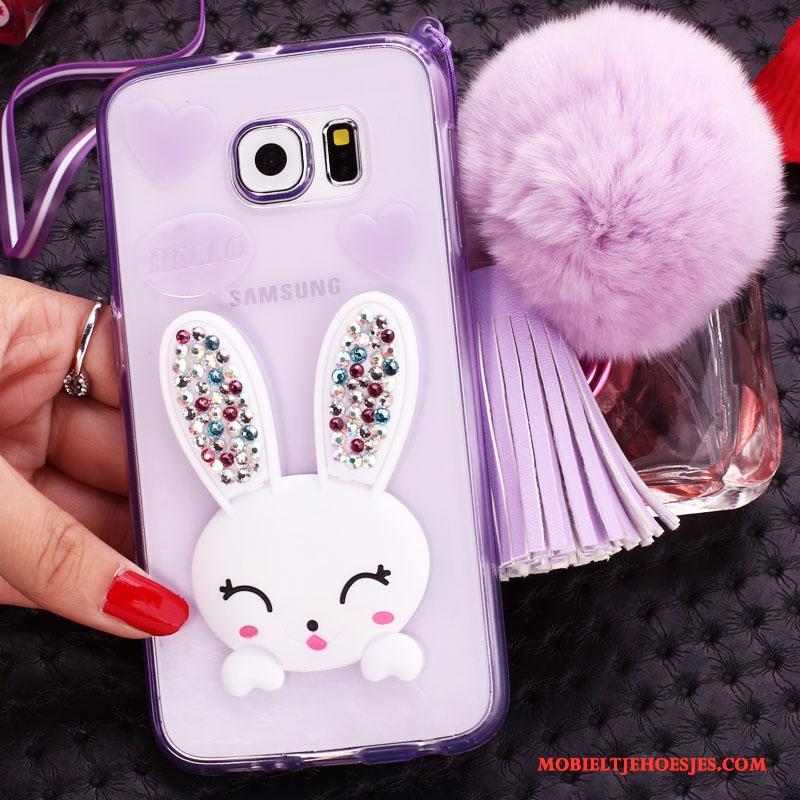 Samsung Galaxy S6 Edge + Hoesje Telefoon Ster Bescherming Hanger Purper Mobiele Telefoon