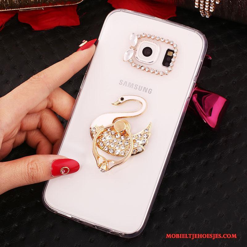 Samsung Galaxy S6 Edge + Ring Ster Mobiele Telefoon Hoesje Bescherming Purper Met Strass