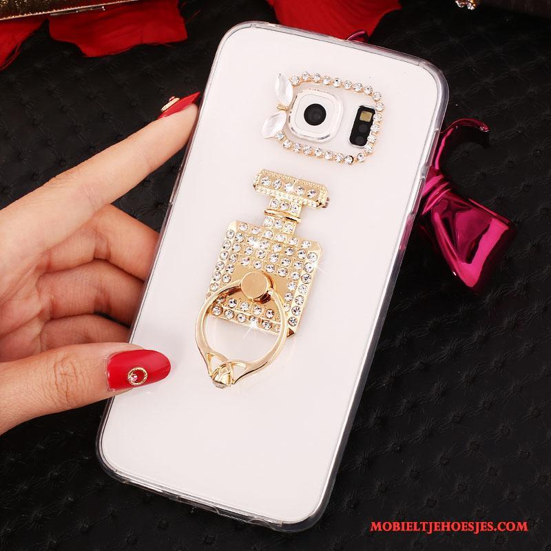 Samsung Galaxy S6 Edge + Ring Ster Mobiele Telefoon Hoesje Bescherming Purper Met Strass