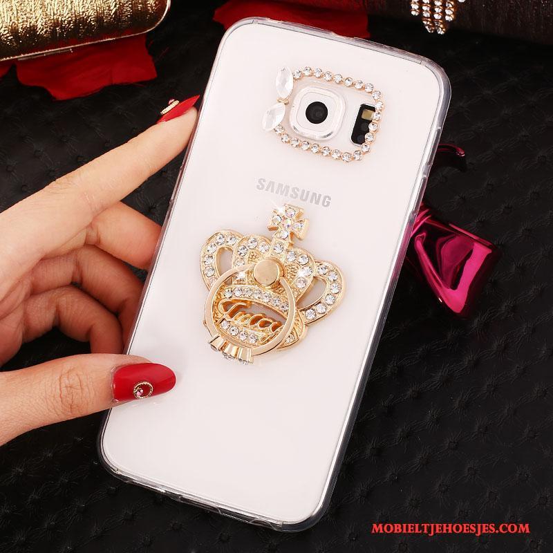 Samsung Galaxy S6 Edge + Ring Ster Mobiele Telefoon Hoesje Bescherming Purper Met Strass