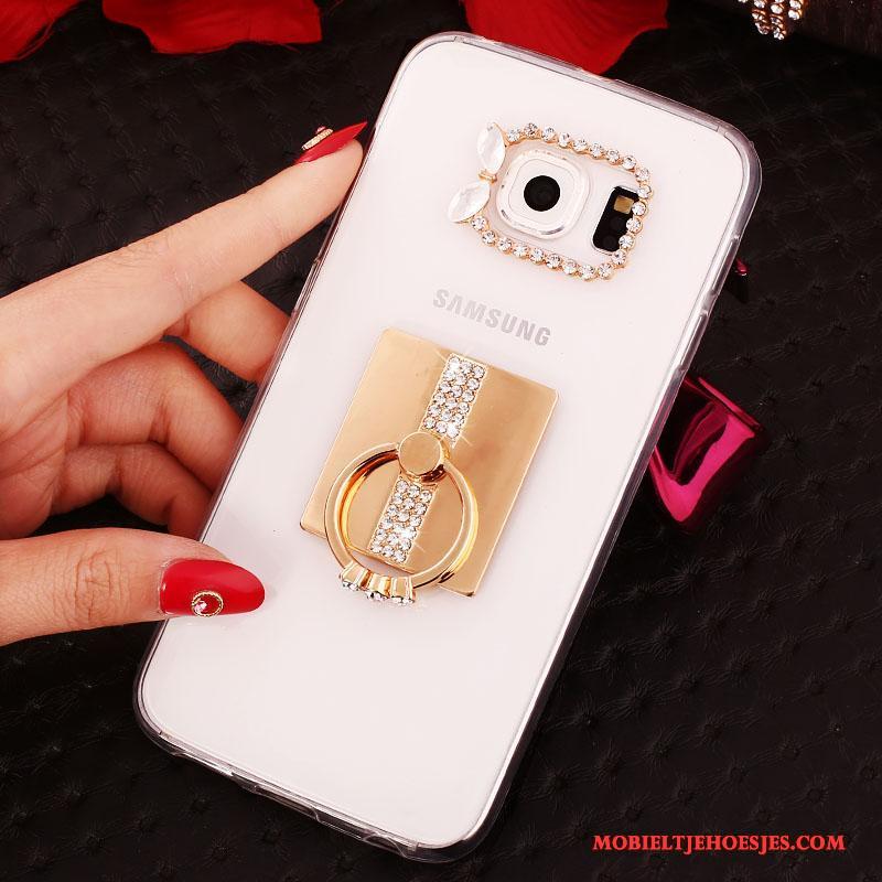 Samsung Galaxy S6 Edge + Ring Ster Mobiele Telefoon Hoesje Bescherming Purper Met Strass