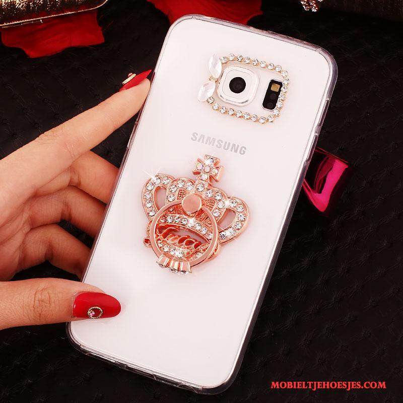 Samsung Galaxy S6 Edge + Ring Ster Mobiele Telefoon Hoesje Bescherming Purper Met Strass