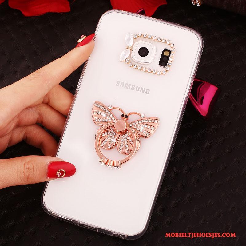 Samsung Galaxy S6 Edge + Ring Ster Mobiele Telefoon Hoesje Bescherming Purper Met Strass