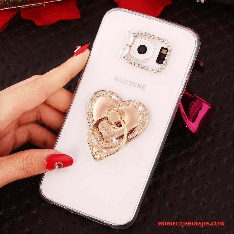 Samsung Galaxy S6 Edge + Ring Ster Mobiele Telefoon Hoesje Bescherming Purper Met Strass