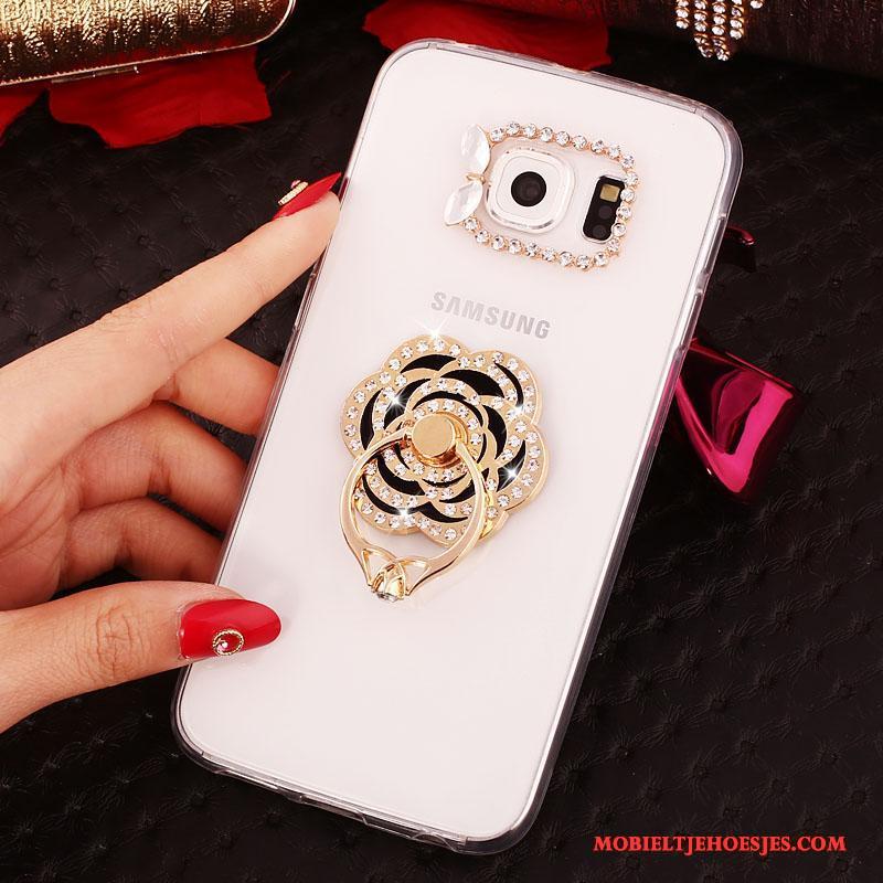 Samsung Galaxy S6 Edge + Ring Ster Mobiele Telefoon Hoesje Bescherming Purper Met Strass