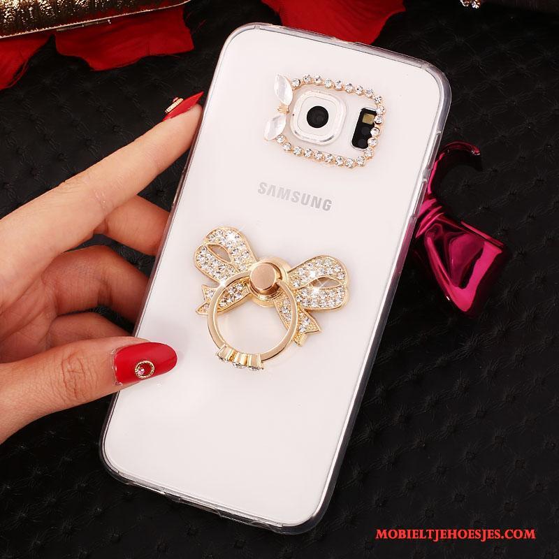 Samsung Galaxy S6 Edge + Ring Ster Mobiele Telefoon Hoesje Bescherming Purper Met Strass