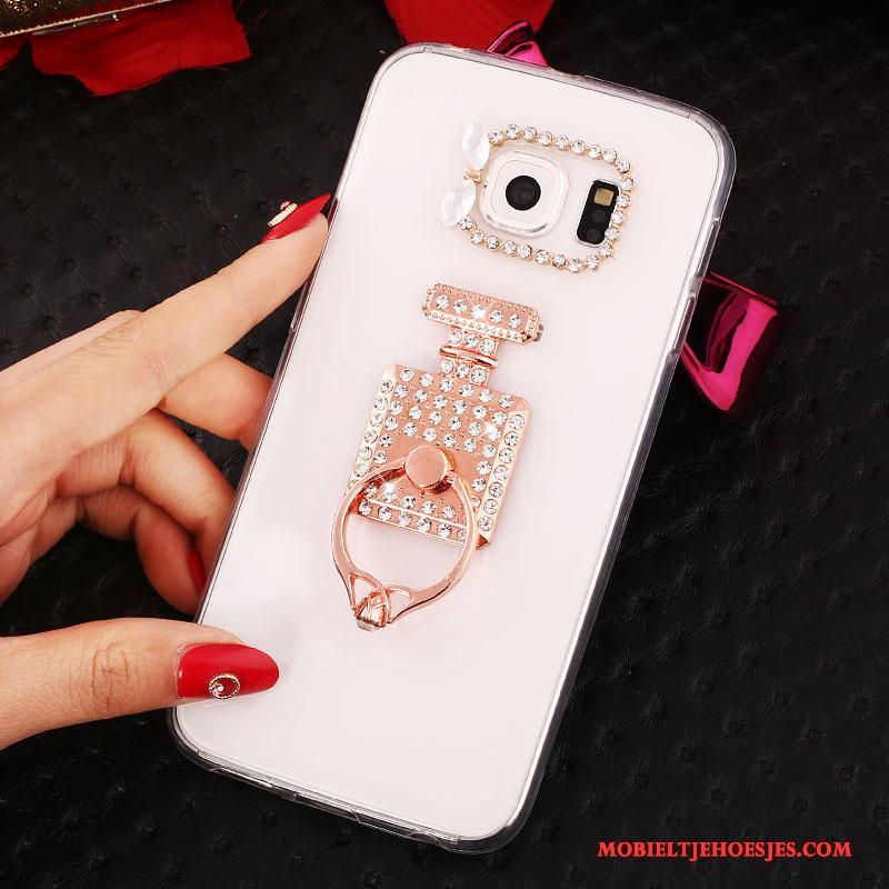 Samsung Galaxy S6 Edge + Ring Ster Mobiele Telefoon Hoesje Bescherming Purper Met Strass