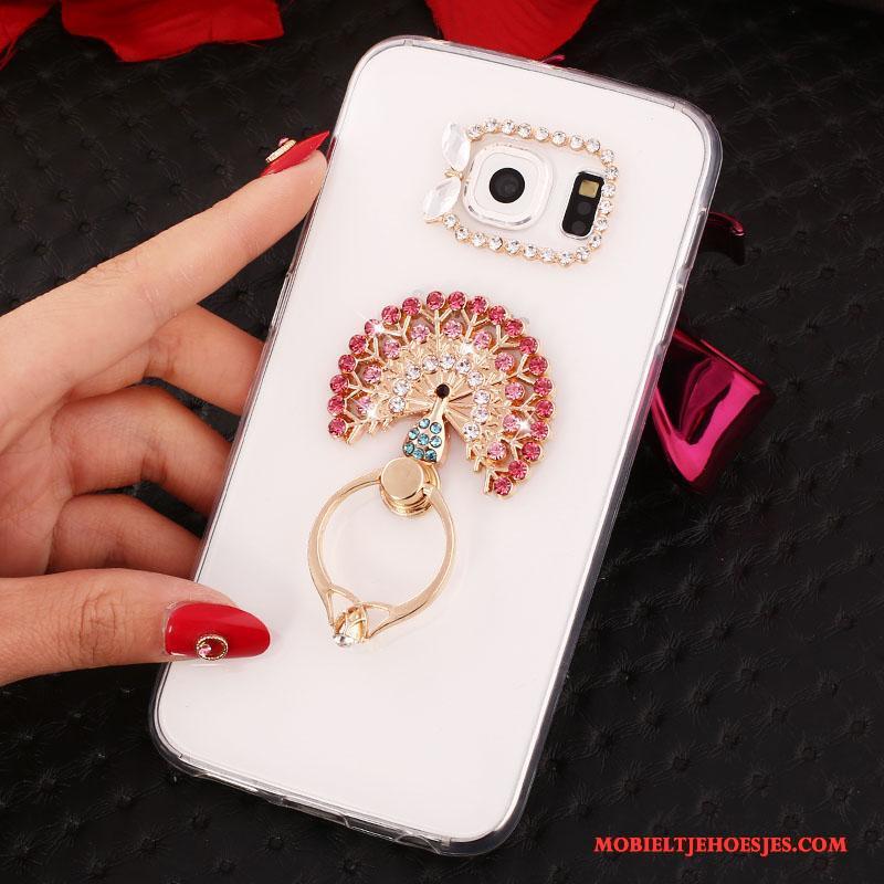 Samsung Galaxy S6 Edge + Ring Ster Mobiele Telefoon Hoesje Bescherming Purper Met Strass