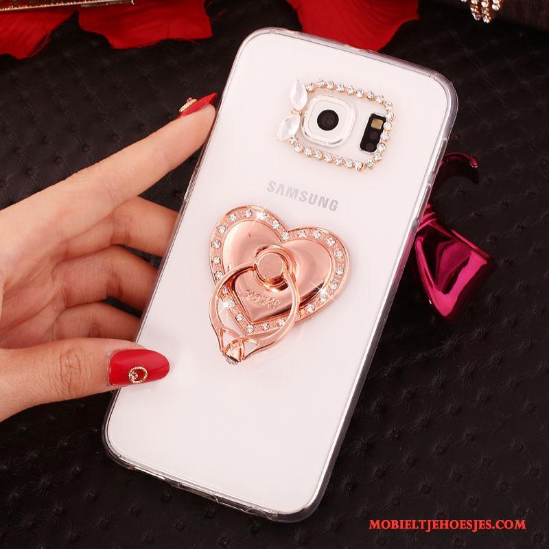 Samsung Galaxy S6 Edge + Ring Ster Mobiele Telefoon Hoesje Bescherming Purper Met Strass