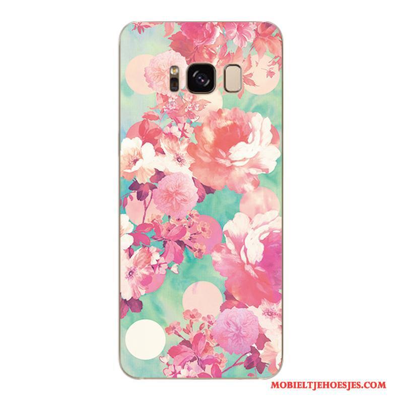 Samsung Galaxy S6 Edge + Roze Bescherming Zacht Bloemen Hoesje Telefoon Trendy Merk Mobiele Telefoon