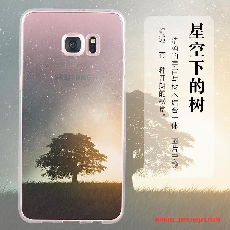 Samsung Galaxy S6 Edge Ster Bescherming Anti-fall Roze Hoesje Telefoon All Inclusive Siliconen