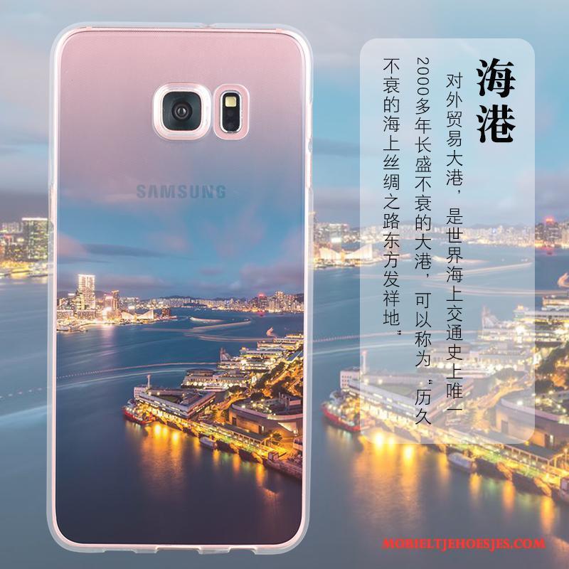 Samsung Galaxy S6 Edge Ster Bescherming Anti-fall Roze Hoesje Telefoon All Inclusive Siliconen
