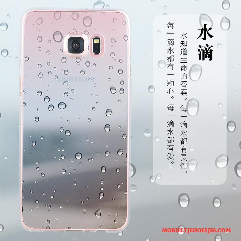 Samsung Galaxy S6 Edge Ster Bescherming Anti-fall Roze Hoesje Telefoon All Inclusive Siliconen
