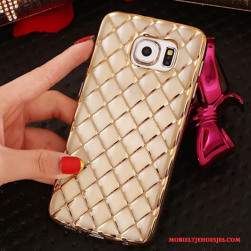 Samsung Galaxy S6 Edge Ster Bescherming Met Strass Hoes Ring Roze Hoesje