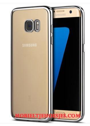 Samsung Galaxy S6 Edge + Ster Siliconen Zacht Hoesje Telefoon Goud Bescherming