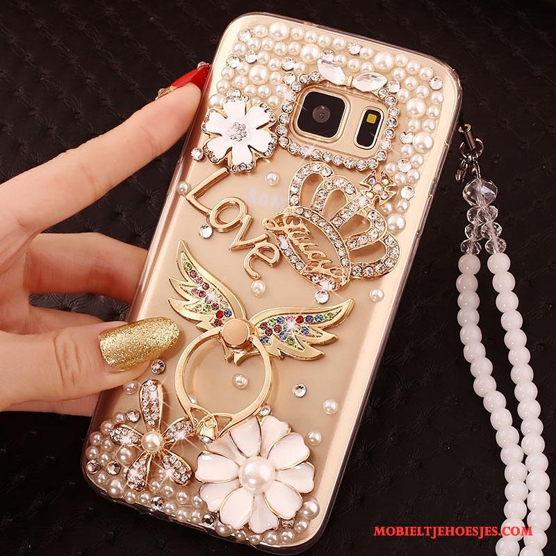 Samsung Galaxy S6 Goud Hoes Ster Hoesje Telefoon Zacht Bescherming All Inclusive