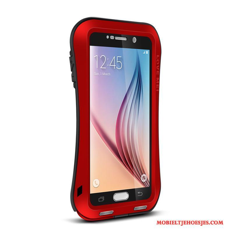 Samsung Galaxy S6 Hoes Zacht Siliconen Rood Hoesje Telefoon All Inclusive Drie Verdedigingen