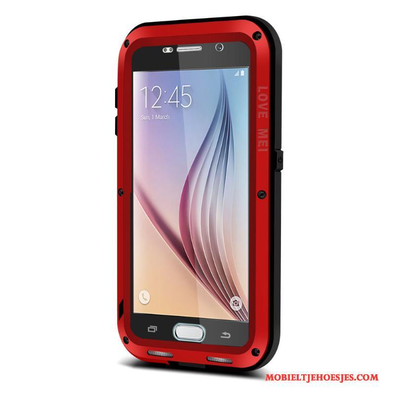 Samsung Galaxy S6 Hoes Zacht Siliconen Rood Hoesje Telefoon All Inclusive Drie Verdedigingen