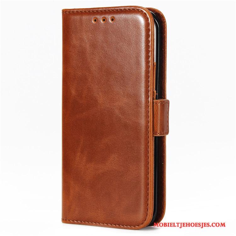 Samsung Galaxy S6 Rood Leren Etui Anti-fall Folio Hoesje Bescherming Telefoon