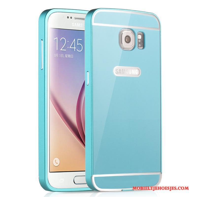 Samsung Galaxy S6 Roze Hoes Hoesje Telefoon Omlijsting Ster Metaal Achterklep