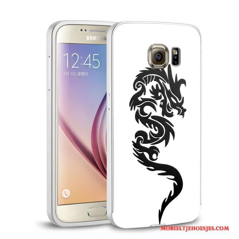 Samsung Galaxy S6 Roze Hoes Hoesje Telefoon Omlijsting Ster Metaal Achterklep