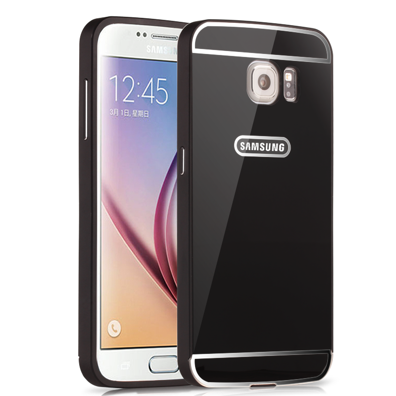 Samsung Galaxy S6 Roze Hoes Hoesje Telefoon Omlijsting Ster Metaal Achterklep