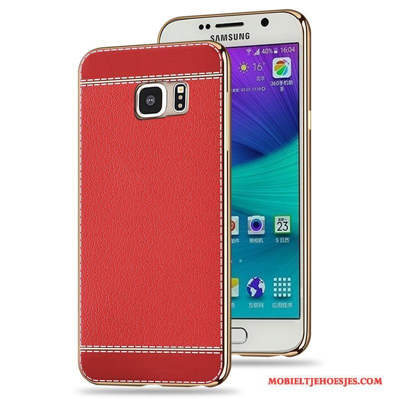 Samsung Galaxy S6 Siliconen All Inclusive Plating Patroon Anti-fall Hoesje Telefoon Zwart