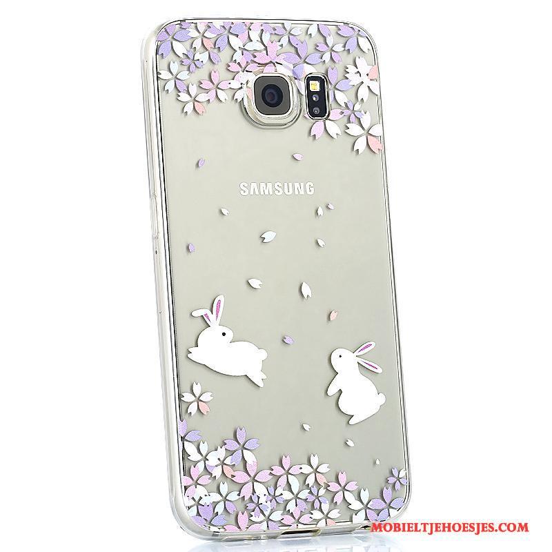 Samsung Galaxy S6 Spotprent Doorzichtig Siliconen Kleur Hoesje Telefoon Anti-fall Zacht