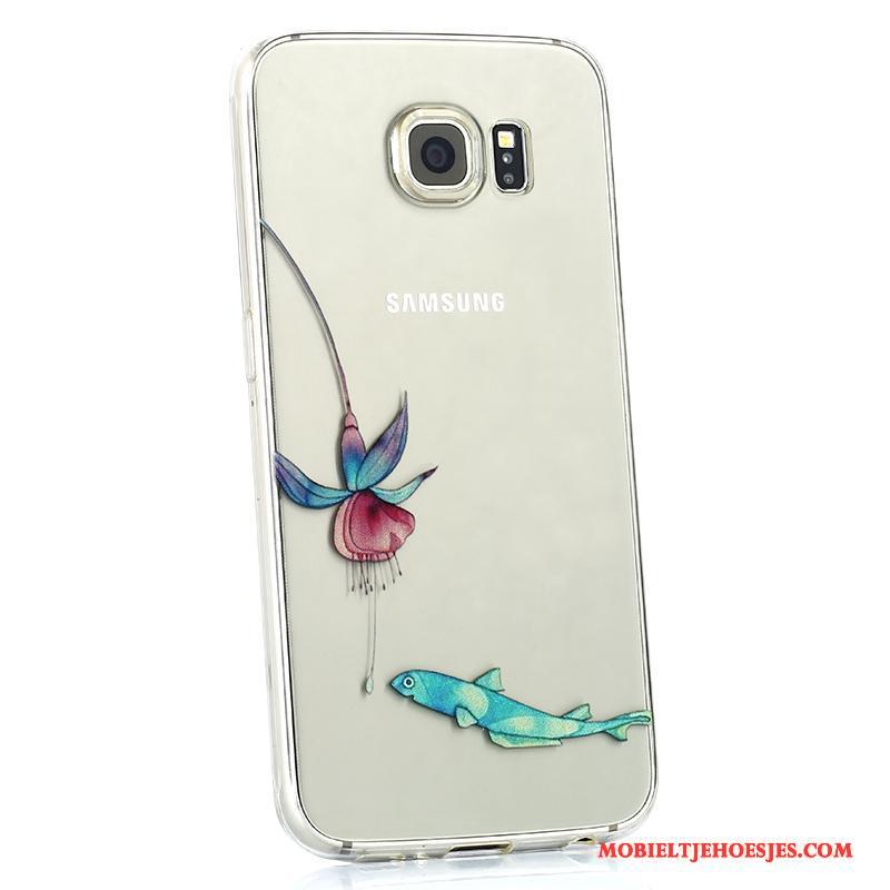 Samsung Galaxy S6 Spotprent Doorzichtig Siliconen Kleur Hoesje Telefoon Anti-fall Zacht