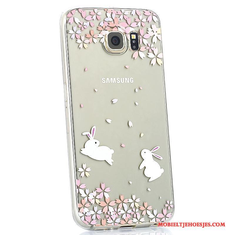 Samsung Galaxy S6 Spotprent Doorzichtig Siliconen Kleur Hoesje Telefoon Anti-fall Zacht