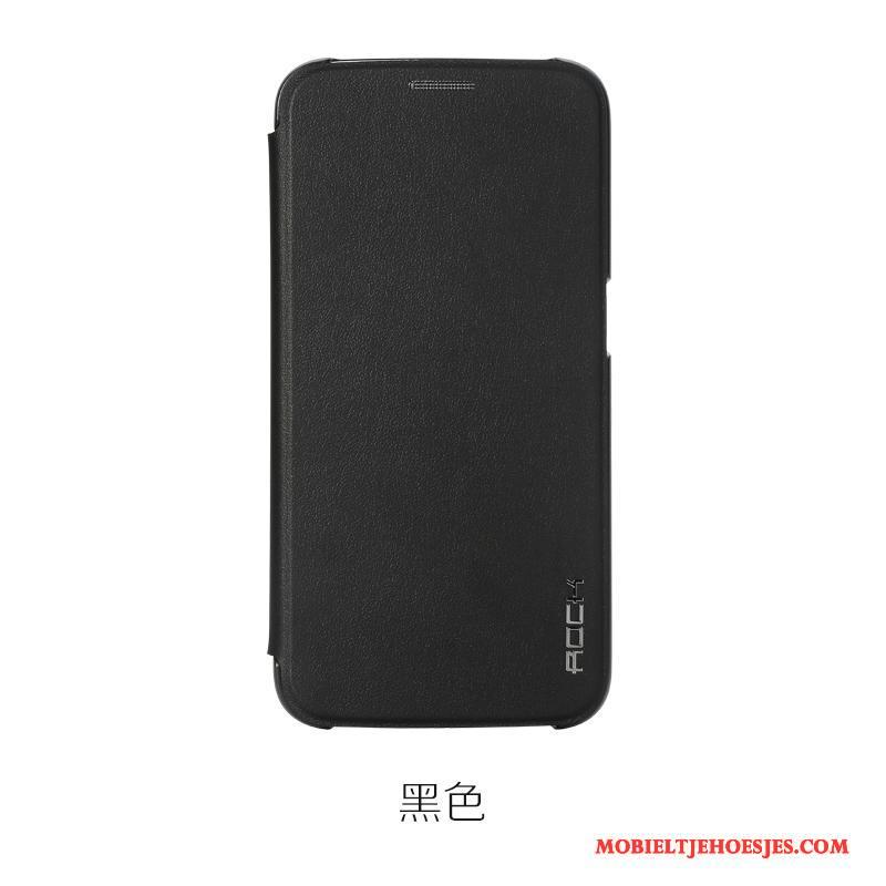 Samsung Galaxy S6 Ster Folio Hoes Dun Leren Etui Blauw Hoesje