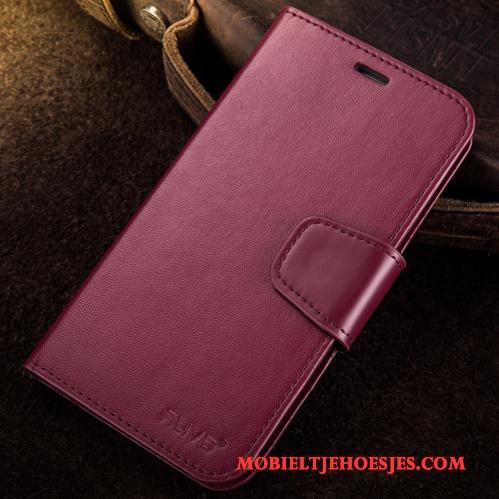 Samsung Galaxy S6 Ster Leren Etui Hoes Hoesje Telefoon Siliconen Clamshell Roze