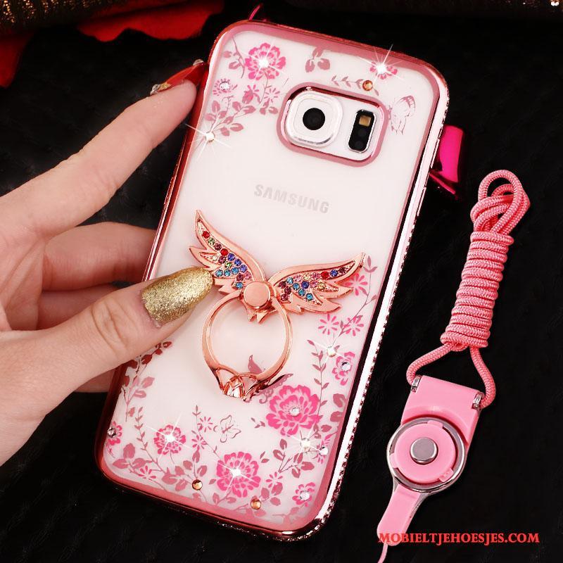 Samsung Galaxy S7 Bescherming Opknoping Nek Hoesje Telefoon Roze Ster Anti-fall