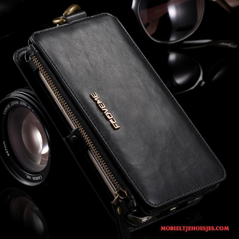 Samsung Galaxy S7 Echt Leer Leren Etui Kaart Hoes Rits Hoesje Bescherming
