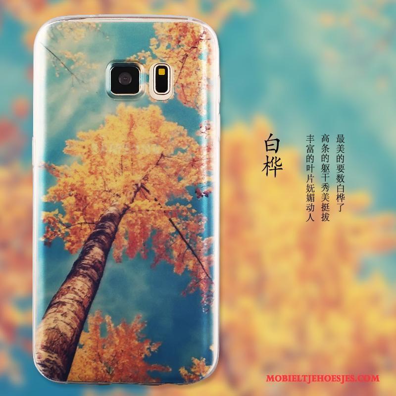 Samsung Galaxy S7 Edge Geschilderd Hoes Anti-fall Ster Hoesje Telefoon Blauw Bescherming