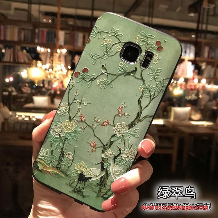 Samsung Galaxy S7 Edge Groen Hanger Hoesje All Inclusive Siliconen Chinese Stijl Trend