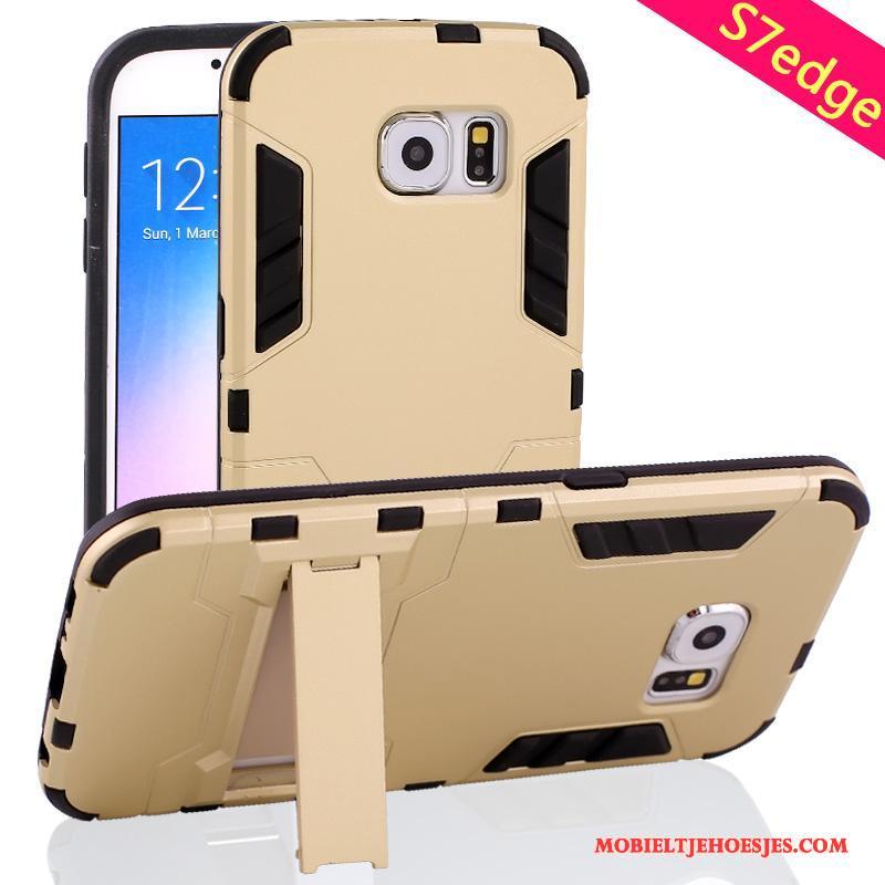 Samsung Galaxy S7 Edge Hoes Grijs Ster Anti-fall All Inclusive Hoesje Telefoon Siliconen